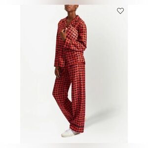 La DoubleJ cherry-print silk pyjama set size S